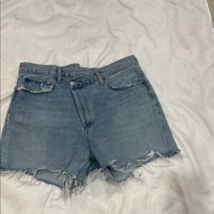 Agolde Blue Jean Shorts Cut-Off Style